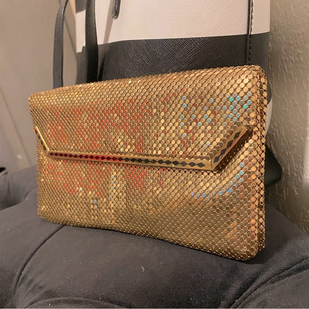 🪩Whiting & Davis Golden Mesh Sequin Clutch👛